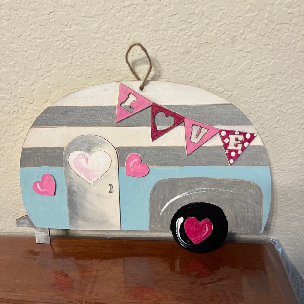 WOODEN CAMPER VAN HANDPAINTED” LOVE”-Personalized